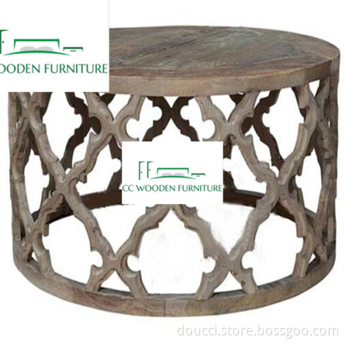 French style wood round coffee table oak wooden coffee table